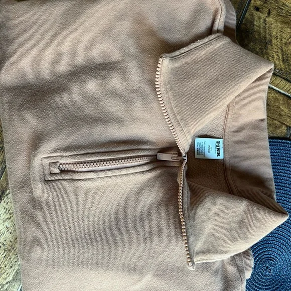 PINK Victoria's Secret Half-Zip Cowl Neck Sweater in Beige - Picture 10 of 10